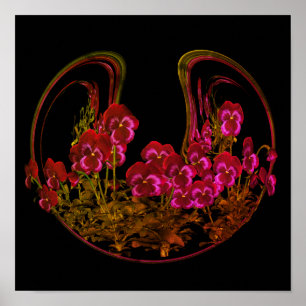 Lila Violet Flowers Abstrakt Poster