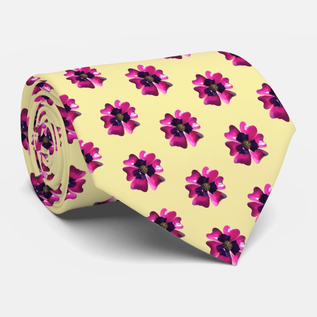Lila Violet Flowers Mode Butter Gult Trendig Slips (Rullad)