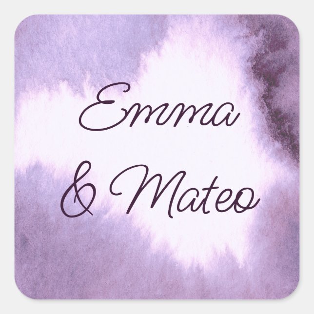 Lila violet fyrkantigt klistermärke (Framsida)