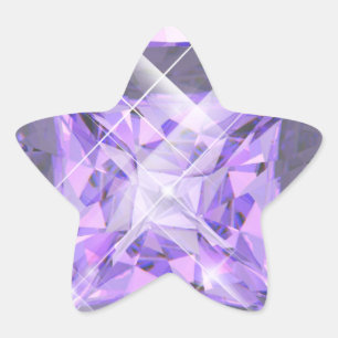 Lila, Violet Gem Stjärnformat Klistermärke