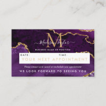 Lila Violet Guld Glitter Agate Marble Monogram