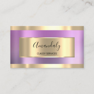 Lila Violet Guld Professionell Makeup Nagel Rosa Visitkort