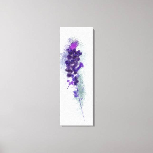 Lila Violet Lavander Flowers Painting Canvastryck (Framsida)