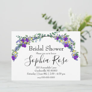 Lila violet Lavender Eucalyptus Möhippa Inbjudningar