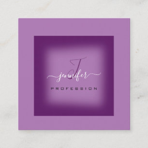 Lila Violet Makeup Monogram Namn Social Media Fyrkantigt Visitkort