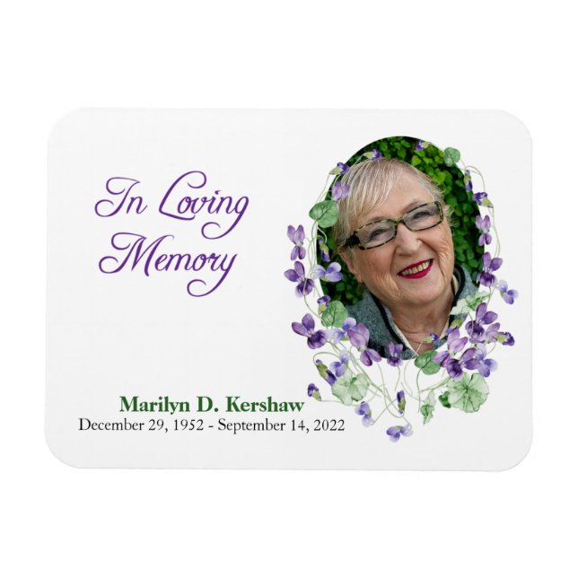Lila Violet Memorial Magnet (Horisontell)