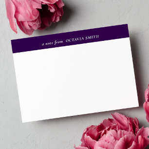 LILA VIOLET PERSONLIG FAMILY NAMN MONOGRAM ANTECKNINGSKORT