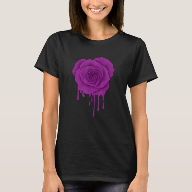 Lila Violet Smälter Ro Flower Gardener Botanis T Shirt (Framsida)