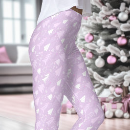 Lila Violet Träd Winter-julklappar Leggings