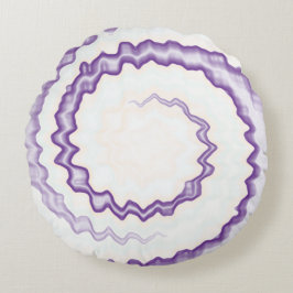 Lila violet vit virveltid färgad rund kudde