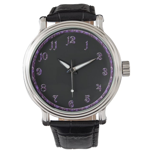 Lila, Violett ädelsten Armbandsur (Framsida)