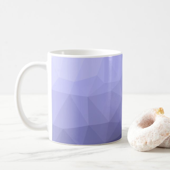 Lila violett (blå) maskstorlek, geometriskt mönste kaffemugg (Med munk)