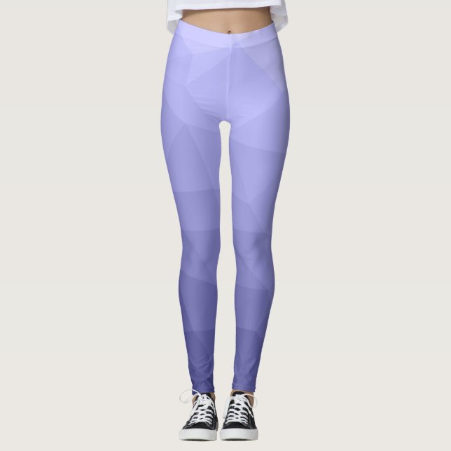 Lila violett (blå) maskstorlek, geometriskt mönste leggings (Framsida)