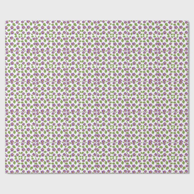 Lila Violett Blommotiv Canvas  – Konst Presentpapper (Platt)