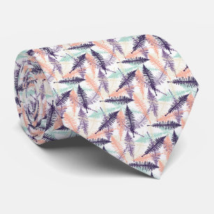 Lila Violett Mintgrön Orange Fern Löv Mönster Slips