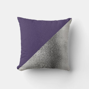 Lila Violett och Silver Metallisk Dekorativ Kudd Kudde