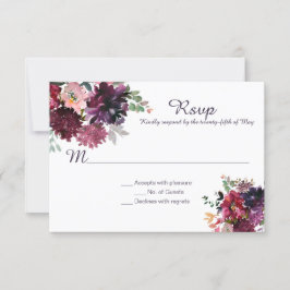 Lila Violett Plommon Rosa Mauve Röd Grönska RSVP OSA Kort