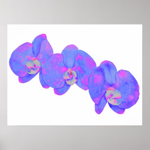 Lila violett vattenfärgsorkidmålning poster