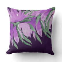 Lila Violetta Akvarellblommor Handmålade