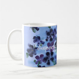 Lila violetta blommor kaffemugg