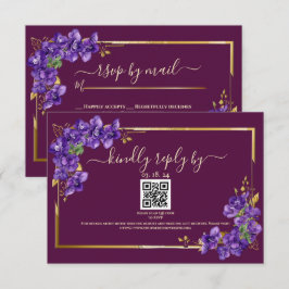 Lila violetta eleganta guld ram burgunder svar