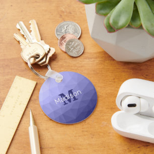 Lila violetta maffian mönster Monogram Nyckelring