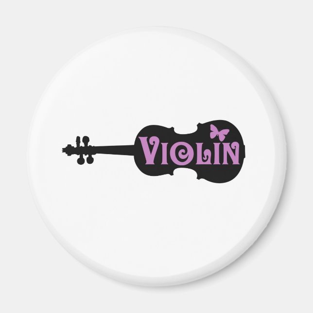 Lila Violin T-Shirt Magnet (Framsidan)
