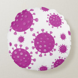 Lila Viral Particle Rund Kudde