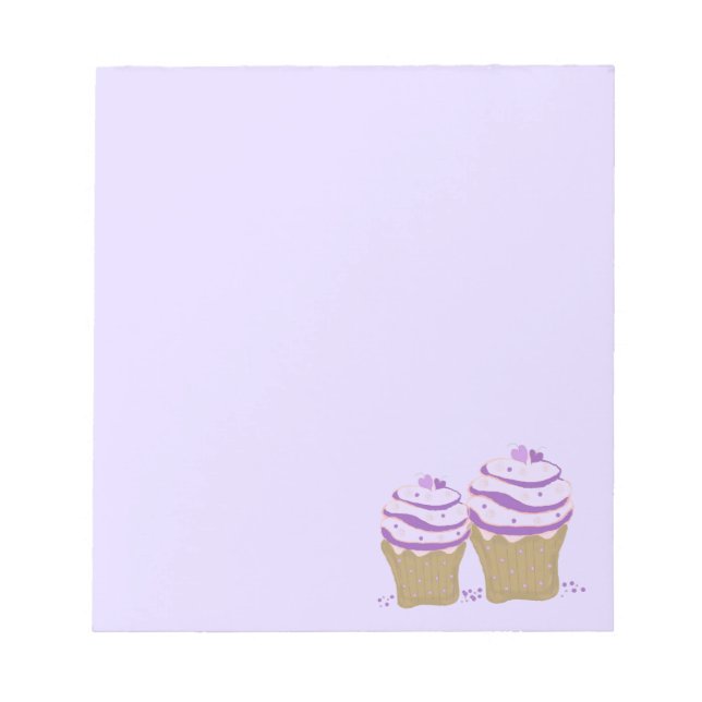 Lila Virvel Cupcakes Anteckningsblock (Framsida)