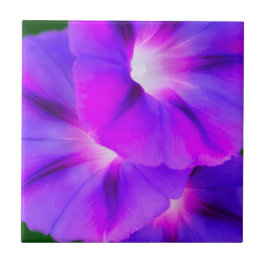 Lila Vit Blommig Kakelplatta