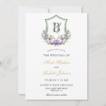 Lila Vit Blommig Vapen Bröllop