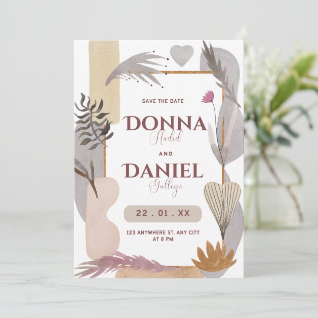 Lila Vit Blommigt Aestesiskt Spara datum Spara Datumet (Stående Fram)