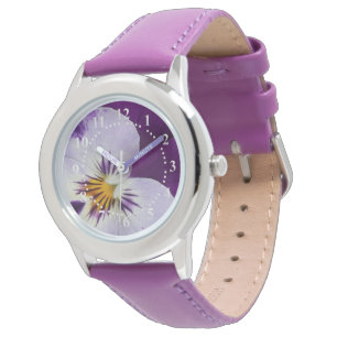 Lila, vit bockning armbandsur