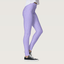 Lila, vit chevron örringbone stil Leggings