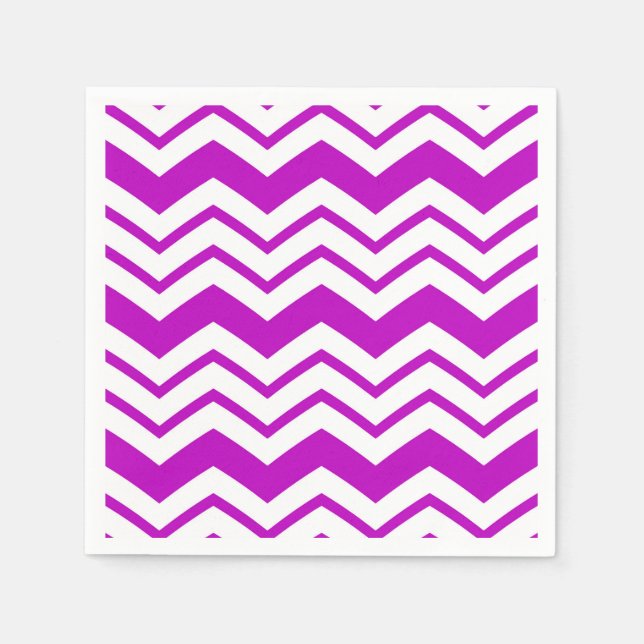 Lila Vit Chevron Sicksack Mönsterdesign  Pappersservett (Framsidan)