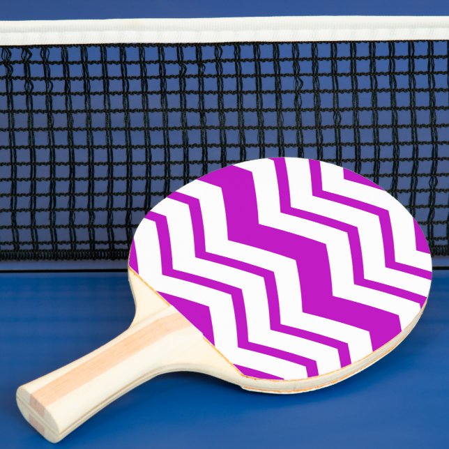 Lila vit Chevron sicksack mönsterdesign  Pingisracket (Insitu)