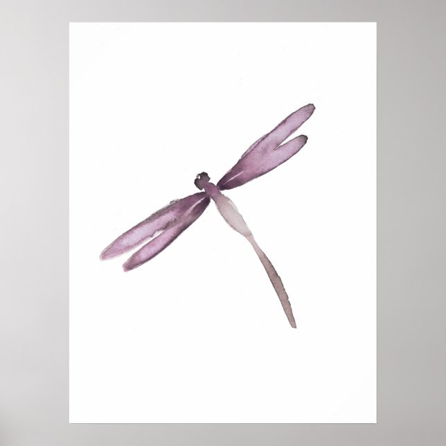 Lila vit drakfluga poster drakflugor (Framsidan)