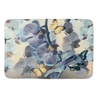 Lila, vit gult eller blommigt, fjäril badrumsmatta