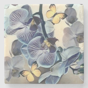 Lila, vit gult eller blommigt, fjäril stenunderlägg