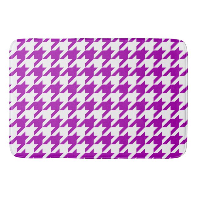 Lila vit Houndstooth-ruta Badrumsmatta (Framsidan)