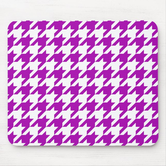 Lila vit Houndstooth-ruta Musmatta (Framsidan)