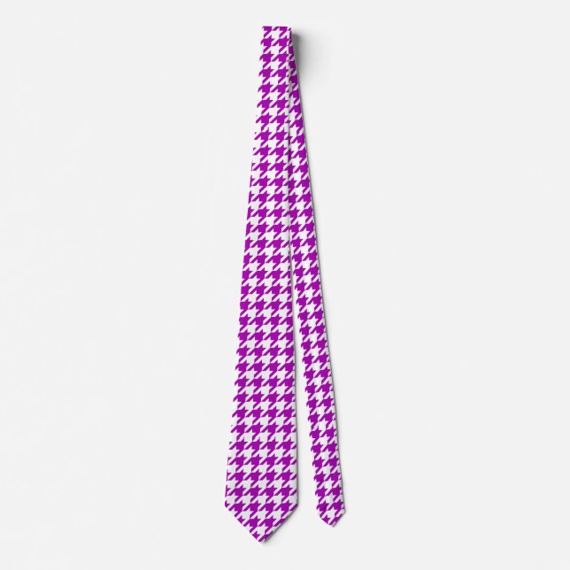 Lila vit Houndstooth-ruta Slips (Framsida)