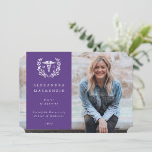 Lila + Vit Laurel Utandning Medicinskt Degree Phot Meddelande