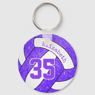 lila vit märkre för volleyball-säck med ett jersey nyckelring