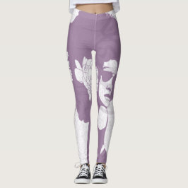 Lila, vit och graffiti afro leggings