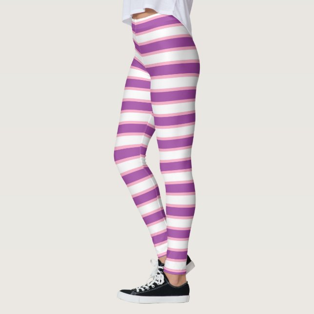 Lila-, vit- och rosarandar leggings (Vänster)