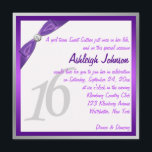 Lila, vit och Silver med Crystal Sweet 16 Inbjudningar<br><div class="desc">****Observera att menyfliksområdet och juvelerna är tryckta bilder och inte äkta. Denna ödesdicerande lila,  silver grått och vitt sweet sixteen är anpassade. Om du vill ha några ändringar eller ha några begäranden om matchande objekt kan du skicka e-post till niteowlstudio@gmail.com. Den matchande OSA kort visas nedan.</div>