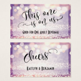 Lila, vit & Orange Glitter Bokeh Drink Biljett