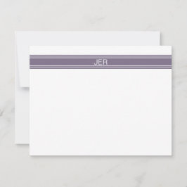 Lila Vit Personlig Monogram Namn Initialer Anteckningskort