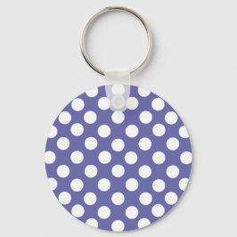 lila vit polka dots periwinkle nyckelring